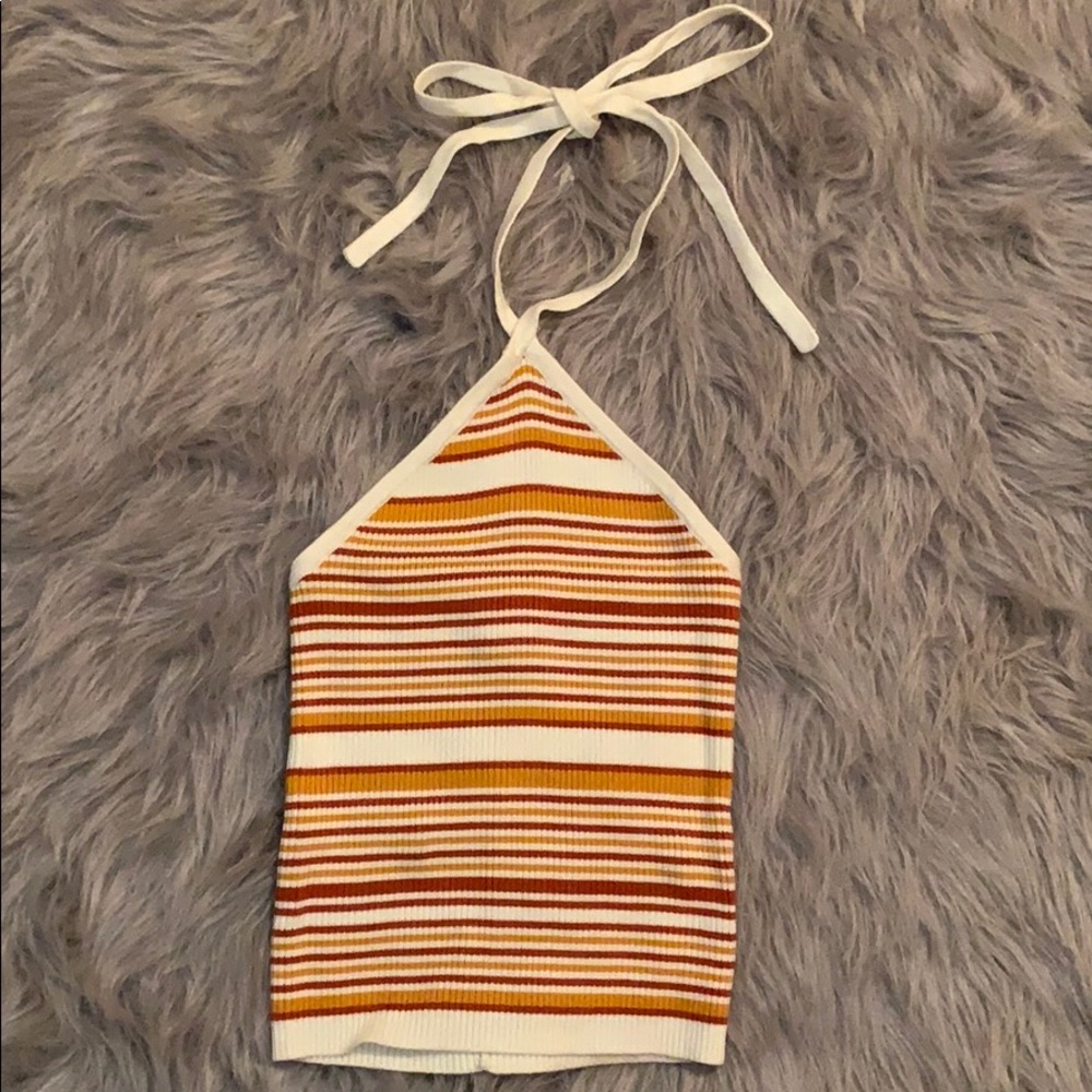 Forever 21 Backless ribbed striped top